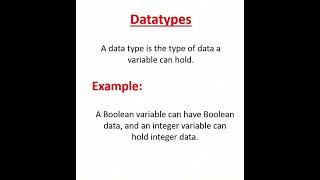 Data types with example