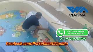 Serviço Piscina 3d com imagem Porcelanato Líquido