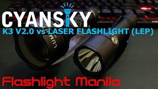 CYANSKY K3 V2.0 FLASHLIGHT - LASER (LEP) VS THROWER (K3 V2.0)