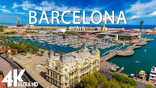 FLYING OVER BARCELONA (4K UHD) - Relaxing Music Along With Beautiful Nature Videos - 4K Videos HD