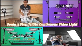 Sonia 3 Step Trilite Continuous Video Light Unboxing budget softbox Light for youtube photography📷💡🔱