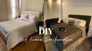 DIY BED FRAME TRANSFORMATION | CLOUD BED | BOUCLÉ |UPHOLSTERED BED FRAME