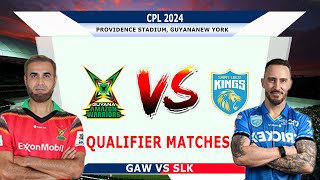 Live GAW vs SLK | Guyana Amazon Warriors vs St Lucia Kings Live | Qualifier 1, CPL 2024