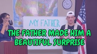 Brave student gives a presentation about his military father🥰🤩