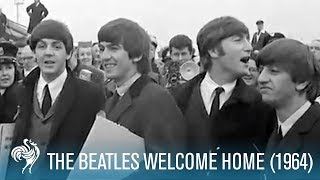 The Beatles Welcome Home to England (1964) | British Pathé