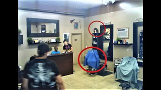 Poltergeist activity in a hair salon (rumored to be built on a former Native American cemetery)