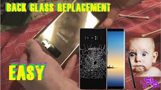 Back glass replacement for Smart phone at home - fingerprint sensor - Note 8 - Easy