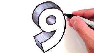 How to Draw the Number 9 in 3D