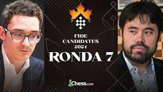 Torneo de Candidatos 2024 Ronda 7 | LUCHA POR EL PRIMER PUESTO | Nepo vs. Naka & Pragg vs. Caruana