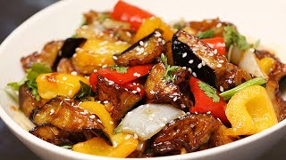 Баклажаны по - китайски в кисло-сладком соусе / быстро и вкусно