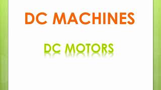 DC MOTORS | DC MACHINES | ELECTRICIAN ITI