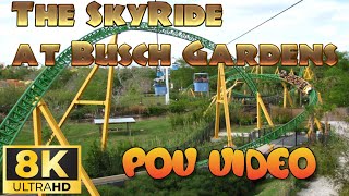 Reopened Sky Ride!  2024 POV of Sky Ride at Busch Gardens in 8K UHD!  Stanley Falls to Cheetah Plaza