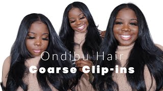 ♡ Instant Length ON NATURAL HAIR !!!  | Ondibu Hair "Coarse Straight Clip-ins"