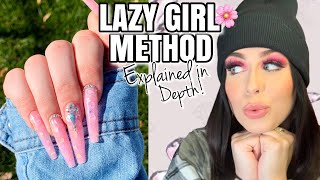 💗LAZYGIRL METHOD FOR BEGINNERS (Explained in Depth) Using XXL Full Cover Nails | Ohuhu Polygel Kit