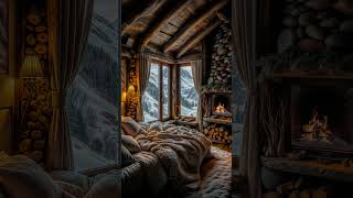 Sleep in a Cozy Snowy Cabin | Winter Ambience with Crackling Fireplace Sounds and Relaxing Snow