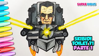 Como Dibujar al TOILET G-MAN BOSS CON NUEVOS LASER | Skibidi Toilet episodio 71 (Parte 1)