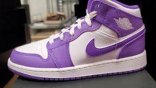 Air Jordan 1 Mid "White Purple" (Gs)