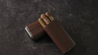 Premium 3 Cigar Protective Travel Case - Brown