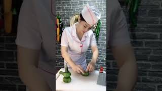 How to Make Cucumber Decoration - Food Art Garnishing Made Easy : Chef Techniques