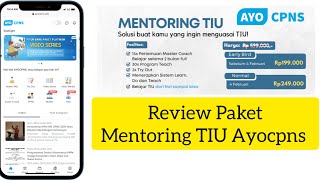 Paket TIU Mentoring AyoCPNS (Review Harga dan fitur)