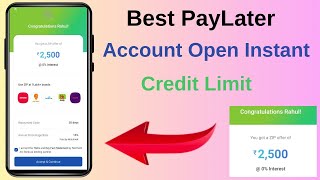 New PayLater Account Open Instant Credit Limit