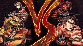 Street Fighter X Tekken - King & Vega Vs Jin & Akuma (Hardest)