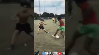 Ishowspeed MAKES SOMEONE FALL IN FOOTBALL using HIS FOOTBALL SKILLS #short #shorts #ishowspeed