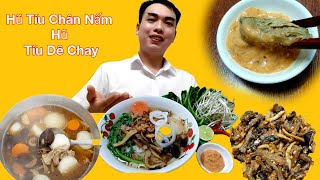 Cách Nấu Hũ Tíu Chân Nấm, Hũ Tíu Dê Chay ,kèm nước chấm đặt biệt chỉ có tại Bếp Chay Nhỏ