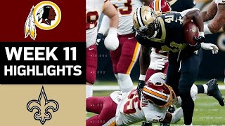 Saints vs Redskins Highlights Week 11