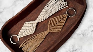 Листок макраме. Макраме брелок Macrame leaf keychain DIY macrame leaf pattern Macrame tutorial