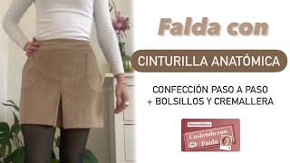 🔵 CONFECCIÓN FALDA de pana con CINTURILLA ANATÓMICA (talla 38)