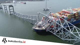 Rekaman Jembatan di Amerika roboh ditabrak kapal Kontainer