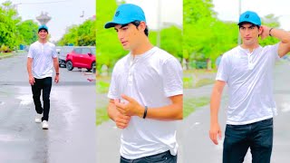 Naseem Shah enjoying beautiful weather outside his house | Naseem beautiful looks