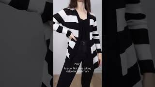 Evan-Picone Black & White Striped Linen Cardigan | Part Time Seller Poshmark