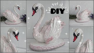 DIY ЛЕБЕДЬ С НУЛЯ ИЗ ПРОСТЫХ МАТЕРИАЛОВ \имитация техники паверпул\ #diy #handmade