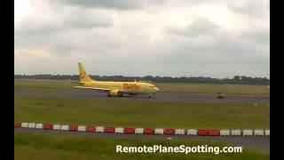 TUIfly Boeing 737 returns to gate at Dusseldorf (24-Jun-13) Webcam capture