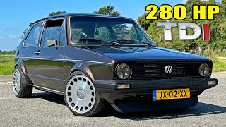 280HP VW Golf MK1 TDI // REVIEW goes WRONG on AUTOBAHN!