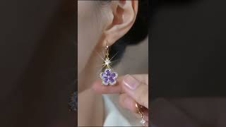 Her Lab Jewelry To Purple flower earrings😍#jewellery #earrings #jewellerydesign