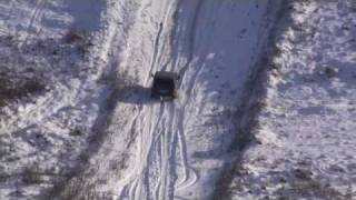 Lada Niva storming icy hill near Kharkiv