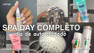 SPA DAY COMPLETO EM CASA🫧 - rotina capilar, skin care e unhas