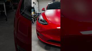 Tesla Model Y transformed from Glossy to Frosty. With XPEL Stealth Paint Protection films #shorts