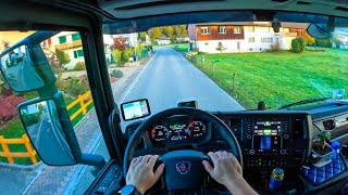 ASMR 🇨🇭 POV Truck Driving 2023 Scania | Switzerland Beautiful View | 4k New Gopro