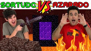 SORTUDO VS AZARADO NO MINECRAFT ATRAVESSANDO PORTAL DO NETHER | PEDRO MAIA