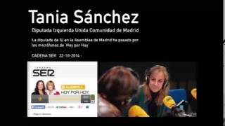 Tania Sánchez diputada de IU en la Asamblea de Madrid en 'Hoy por Hoy'  CADENA SER   22-10-2014