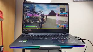 Fortnite gameplay on MSI GE66 raider