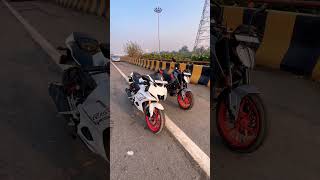 Yamaha R15v4 Vs KTM Duke 200 Drag Race #shorts #dragrace #ktmduke200 #r15v4