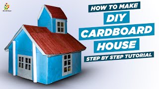 DIY Cardboard House || How to Make || Easy Step by Step Tutorial || DIY with Sayan