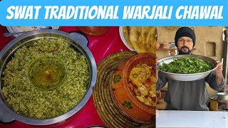 Warjali rice recipe | palak saag rice recipe | swat traditional chukan Chawal spinach rice