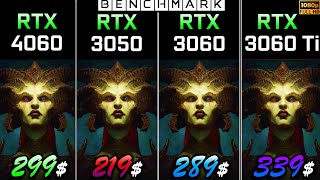 RTX 4060 vs RTX 3050 vs RTX 3060 vs RTX 3060 Ti // Test in 10 Games // 1080p // Benchmark