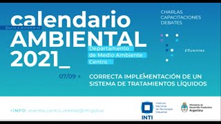 CALENDARIO AMBIENTAL 2021. "Correcta implementación de un sistema de tratamientos líquidos".